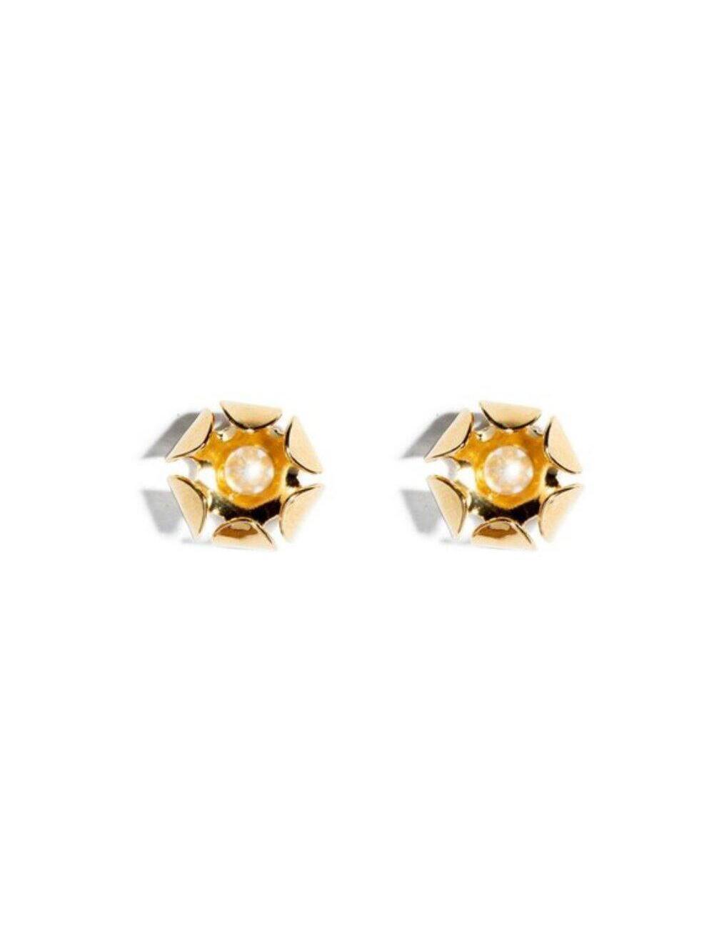 Lele Sadoughi Mini Buttercup Stud Earrings Gold